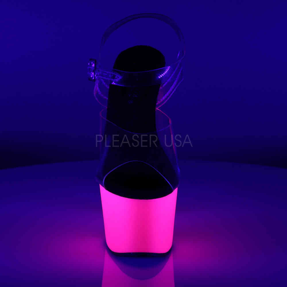 Pleaser - ADORE-708UV Ankle strap sandal, Pole dance shoes - Pole dance shoes - Pink/Pink